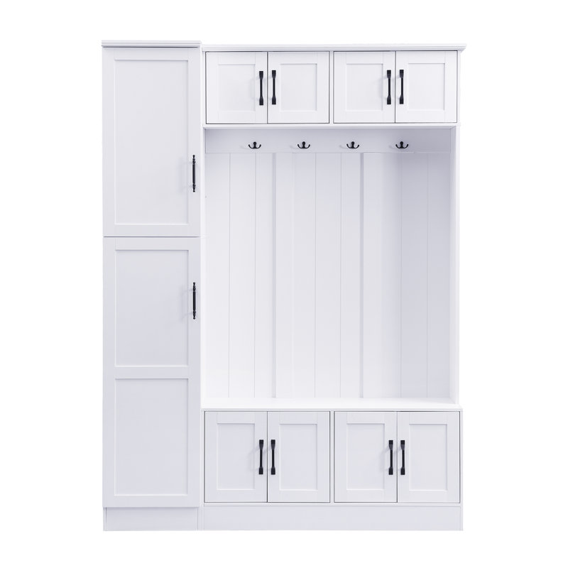 59’‘ W Hall Tree For Hallway, White