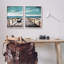 Tranquil Pier Dock Beach Clear Blue Sky Illustration par Ashley Aldridge - ensemble de 2 peintures-70553142-70553150