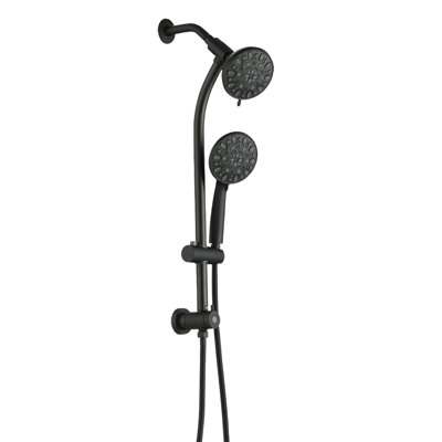 7-Spray Handheld Shower With 5 Inch Rain And 26" Adjustable Slide Bar, 1.8Gpm Dual Flow, Installation, , Black Abs Stainless Steel, Angle-Adjustable Head, 7 Spray Modes For A Home Showerhead Shower,
