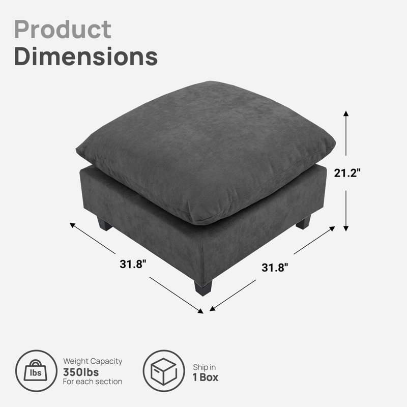 Modular Sofa Components, Gray