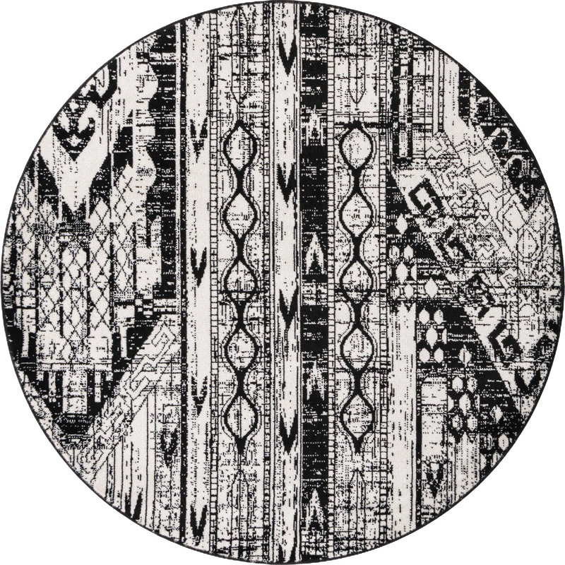 Hewan Geometric Indoor Rug, Round 5'3"