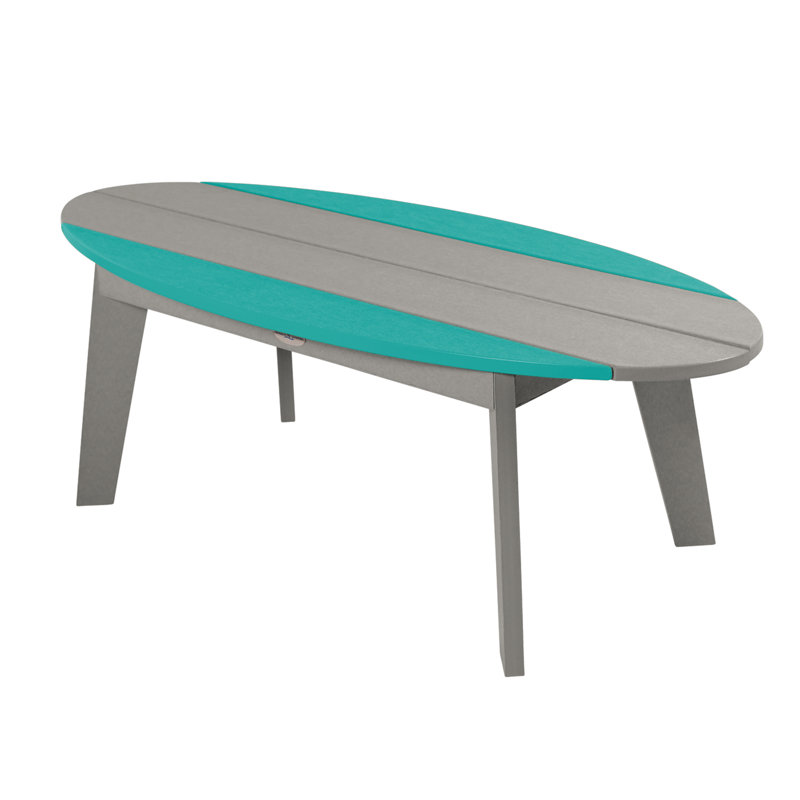 Table basse Shoreline Surfboard, Gris, Bleu