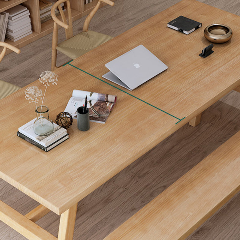 Bureau rectangulaire en bois massif Burlywood, H 29,53 po x l 78,74 po x P 31,5 po