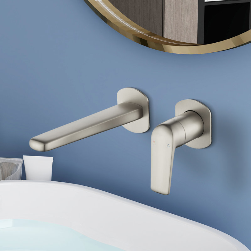 Robinet de salle de bain mural Topcraft, Nickel brossé