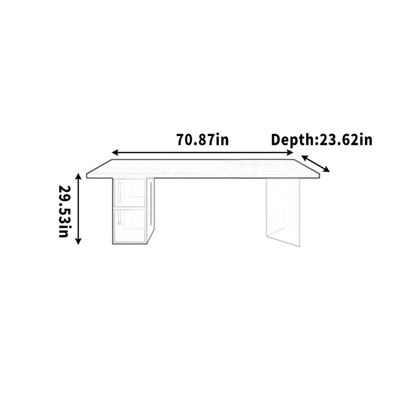 Bureau 29,53 ", H 29,53 po x l 70,87 po x P 23,62 po