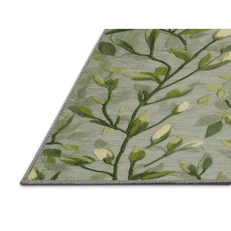 Machine Washable Nature Brown Area Rug, Rectangle 4' x 6'