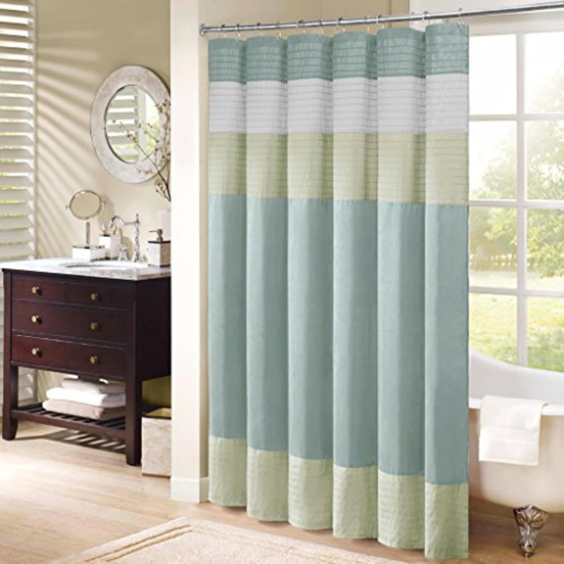 Polyester Shower Curtain Set, Green