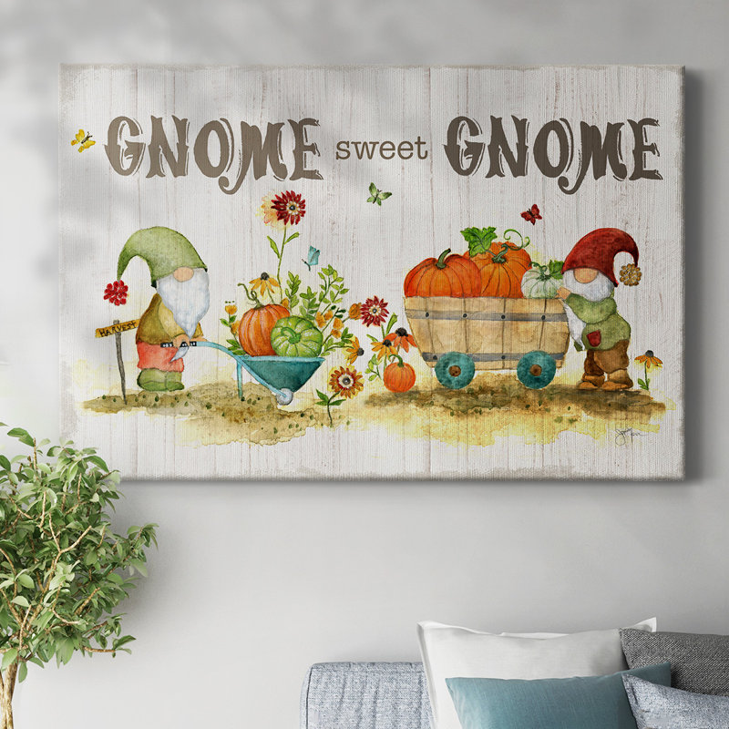 Gnome Sweet Gnome-Gallery Wrapped Canvas, 32" H x 48" W
