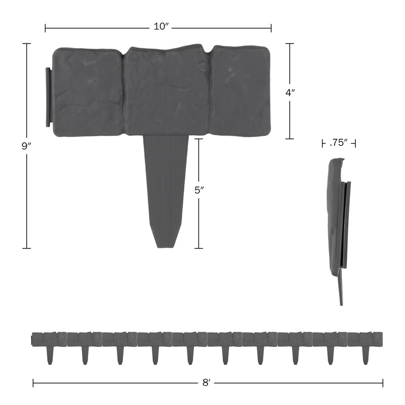 9'' H x 0.75'' W Polypropylene Lawn Edging