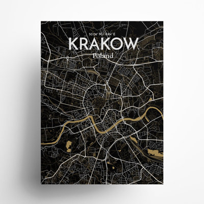 «Krakow City Map», impression de luxe