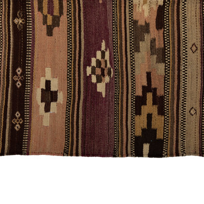 Brown Flatweave Wool Rug - 3'3" x 6'7"