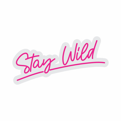  | Enseigne néon Stay Wild | Fabriqué avec un tube néon flexible durable qui émet une lumière rose vif pour plus de 50 000 heures de luminosité vibrante sans décoloration ni scintillement | 12 x 24 | Rose vif