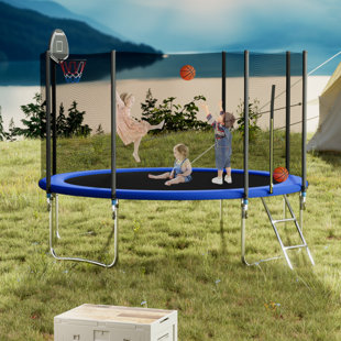 Round Backyard Trampoline with Safety Enclosure