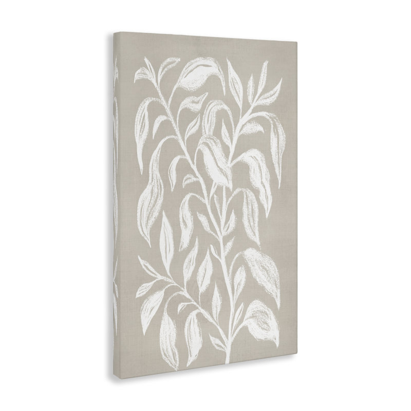 Art mural sur toile craie croquis botanique par Martina Pavlova, H 45 po x l 30 po