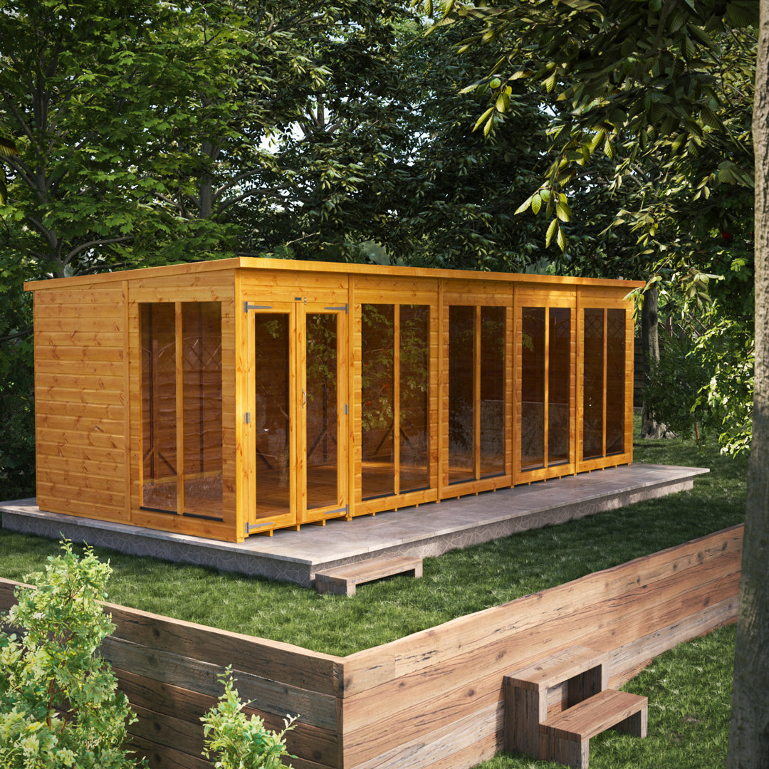 Powersheds Power Sheds 20 X 8Ft Double Door Pent Traditional Summerhouse - Image 2