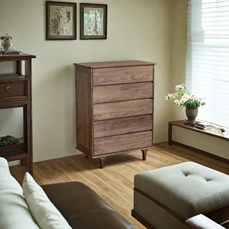Black Walnut Storage Entry Cabinet Solid Wood Accent Chest