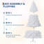 Arbre de Noël artificiel pré-éclairé 7,5 pi avec lumières colorées, arbre de Noël floqué enneigé et pré-éclairé, pointes de branches complètes et support pliable pour la maison, le bureau-1539311479