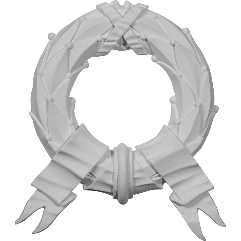 Primed White Urethane Wreath Onlay Scroll 11.38'' H x 10.25'' W
