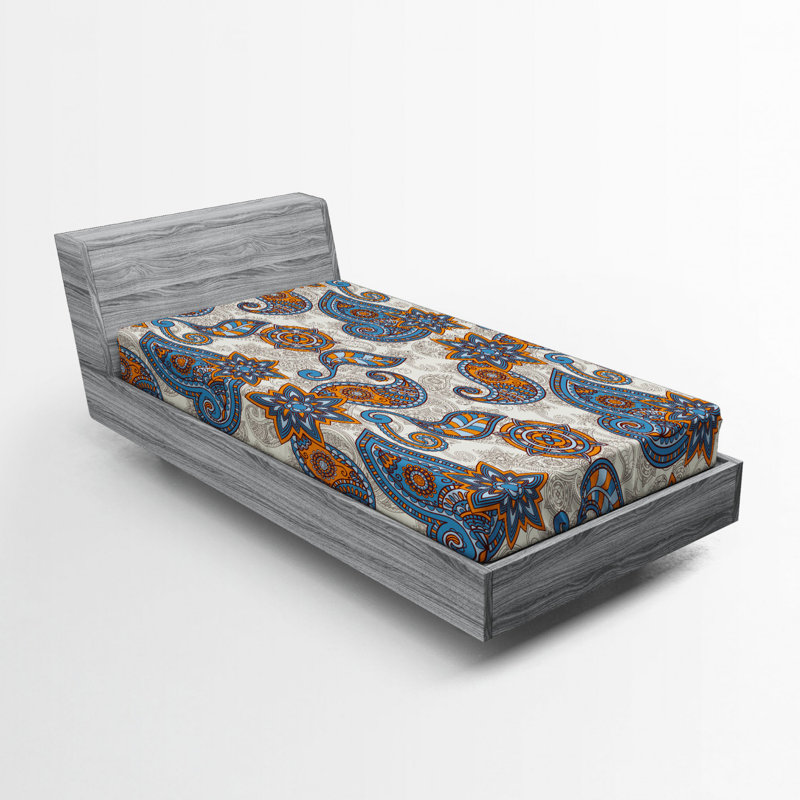 Microfiber Geometric Fitted Sheet, Twin Fitted Sheet