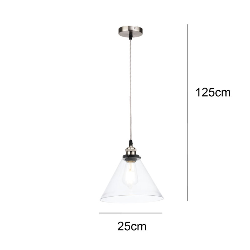 1 - Light Cone Pendant, Chrome, Clear