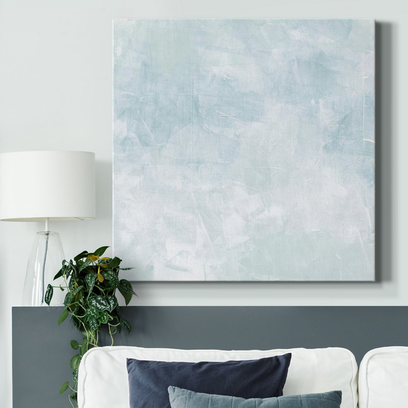 «Drifting Blue II», toile tendue avec châssis de qualité supérieure - prête à être accrochée, H 40 po x l 40 po x P 1 po