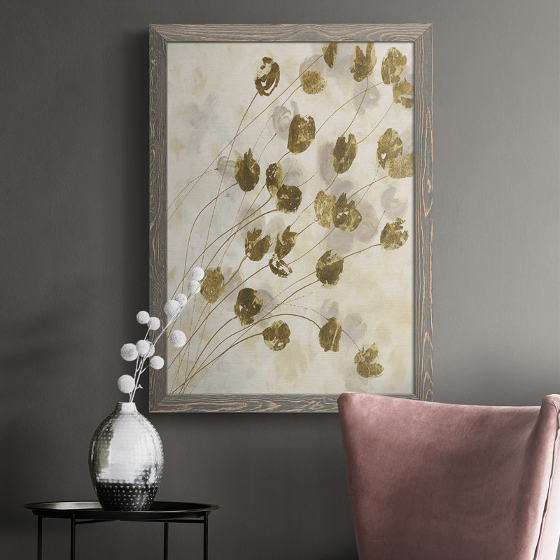 Maikol " Elegance In Bloom IV ", Grey, 43.5" H x 31.5" W x 1" D