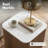 Kirtin Square Marble End Table With Gold Accent Base-679965887