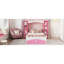 Lit en bois en forme de château avec tablette de rangement, lit plateforme simple Dreamy pour chambre d'enfant, rose et blanc (heure d'arrivée prévue: 8,14)-731147854