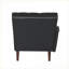 Chaise longue avec dossier capitonné & amp; Accoudoir, pieds en bois massif, coussin inclus | Noir | Polyuréthane