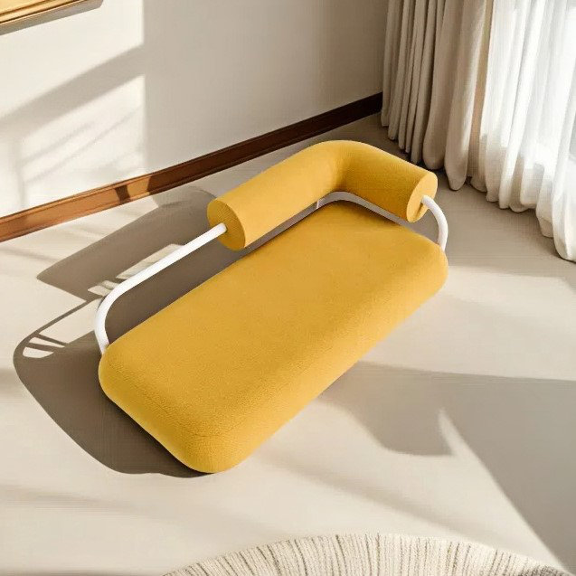 Chaise longue paresseuse simple, simple et créative, Jaune, Orienté à droite