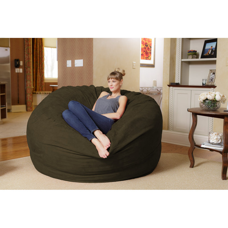 Fauteuil à billes - Fauteuil à billes rond rembourré en mousse à mémoire de forme avec housse amovible et lavable à la machine - Fauteuil à billes avec housse en microfibre douce - Plusieurs tailles et plusieurs tissus lavables à la machine