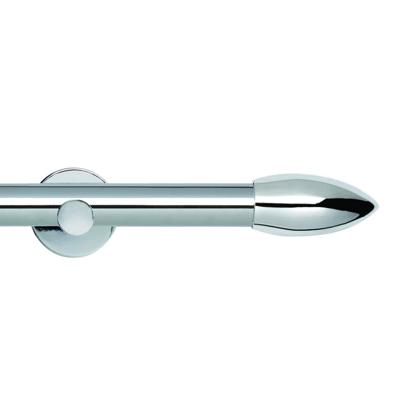 Amarielle 2.8cm Single Curtain Pole, Chrome, 180cm