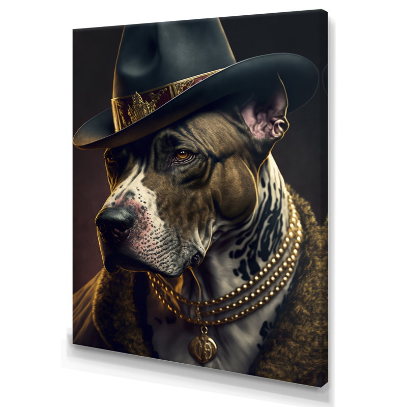 Mafia Pitbull II - impression sur toile, H 44 po x l 34 po x P 1,5 po, Toile tendue