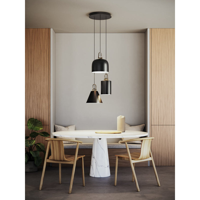 Lodes JIM Cylinder Suspension Lamp Line-V, Matte Black/Honey