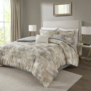 Beacon 7 Piece Textured Cotton Blend Comforter Set