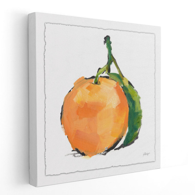 Art mural orange sur toile | Designer Fruits III, H 12 po x l 12 po
