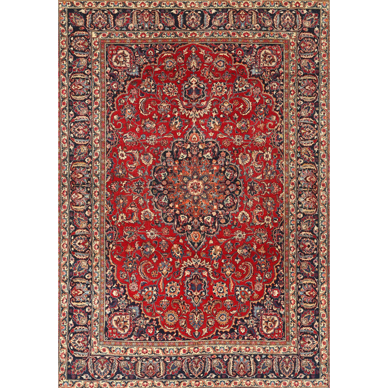 Tapis traditionnel rouge / brun, Rectangle 7 pi x 9 pi