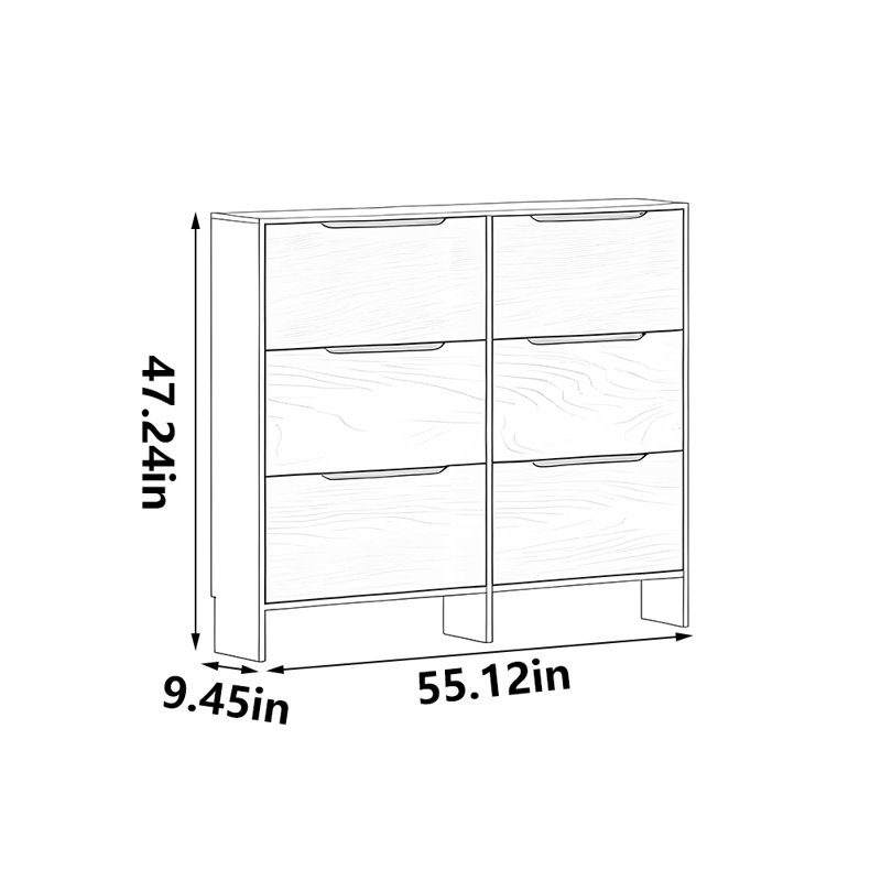 Rangement à chaussures moderne, simple et pratique, 47.24" H x 55.12" W x 9.45" D