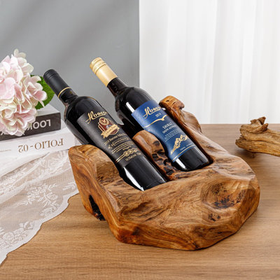Support à vin de table en bois massif Aristides