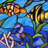 14"H Underwater Ocean Scene Stained Glass Window Panel