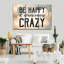 «Happiness Quotes Be Happy Quote II» sur toile par Yi, ensemble de 3 pièces-93026440