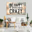 «Happiness Quotes Be Happy Quote II» sur toile par Yi, ensemble de 3 pièces-93026446