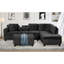 Canapé modulaire de 105 po avec repose-pieds avec rangement, canapé en L avec 2 coussins et porte-gobelets, canapé modulaire avec méridienne réversible pour le salon-432557433