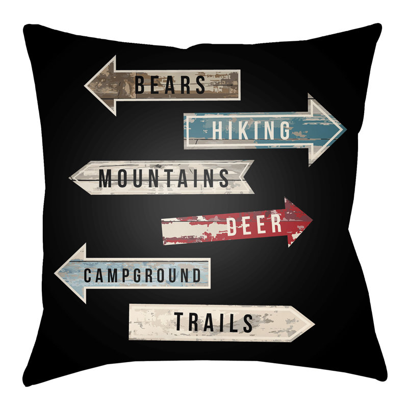 Lodge Cabin Compass Reversible Throw Pillow, 18" H x 18" W, Beige/Teal