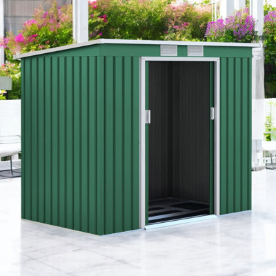 7 ft. W x 4 ft. D Metal Pent Storage Shed