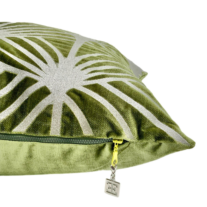 Lisbon Velvet Square Pillow Cover & Insert, Green