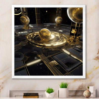 " Futuristic Circular Golden Sphere I "