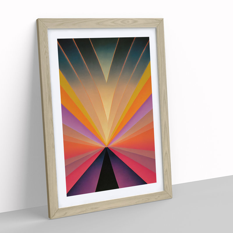 Wild Abstract Sunset - Wall Art, 64cm H x 46cm W, Oak Framed