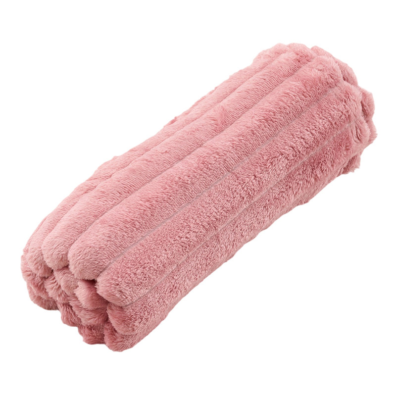 Machine Tufted Throw Blanket, 200cm x 180cm, Pink, Striped