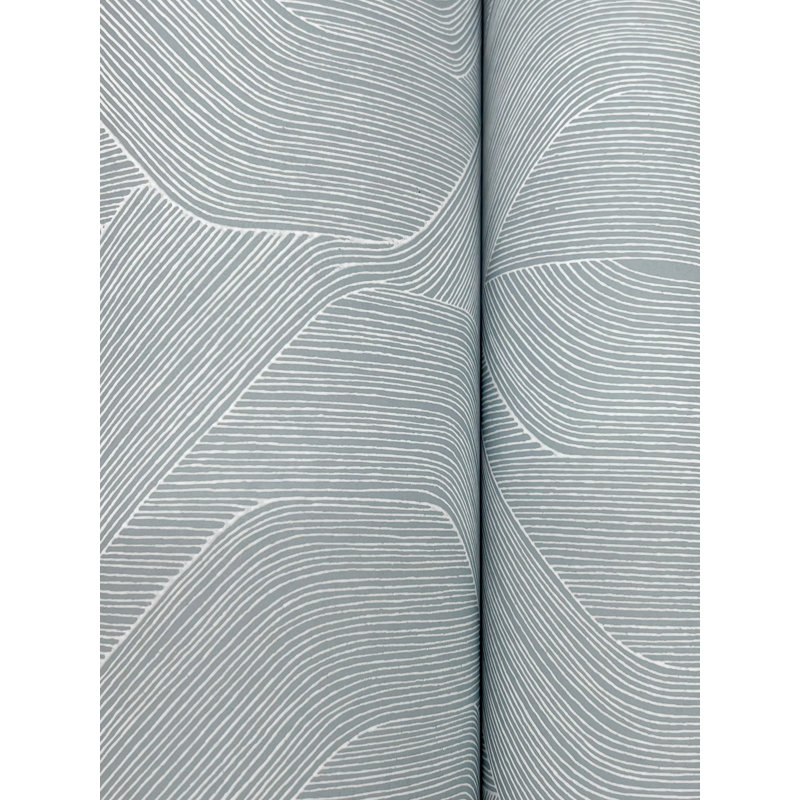Papier peint géométrique Fine Line, Bleu